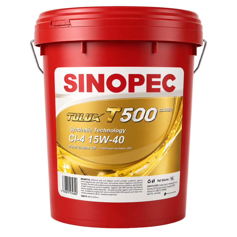 Nhớt động cơ Sinopec Tulux T500 Classic CI-4 15W-40 - 18L